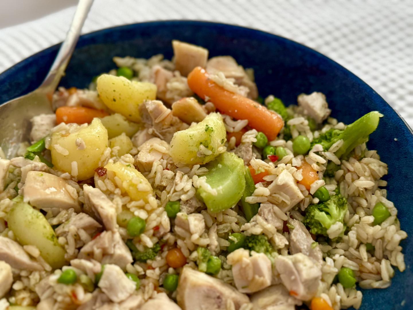 Slow - Slow cooked poached chicken that I served with brown rice ...