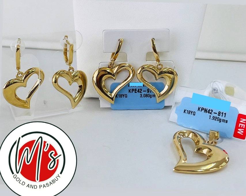 POPULAR HEART EARING K18YG 1.920gms