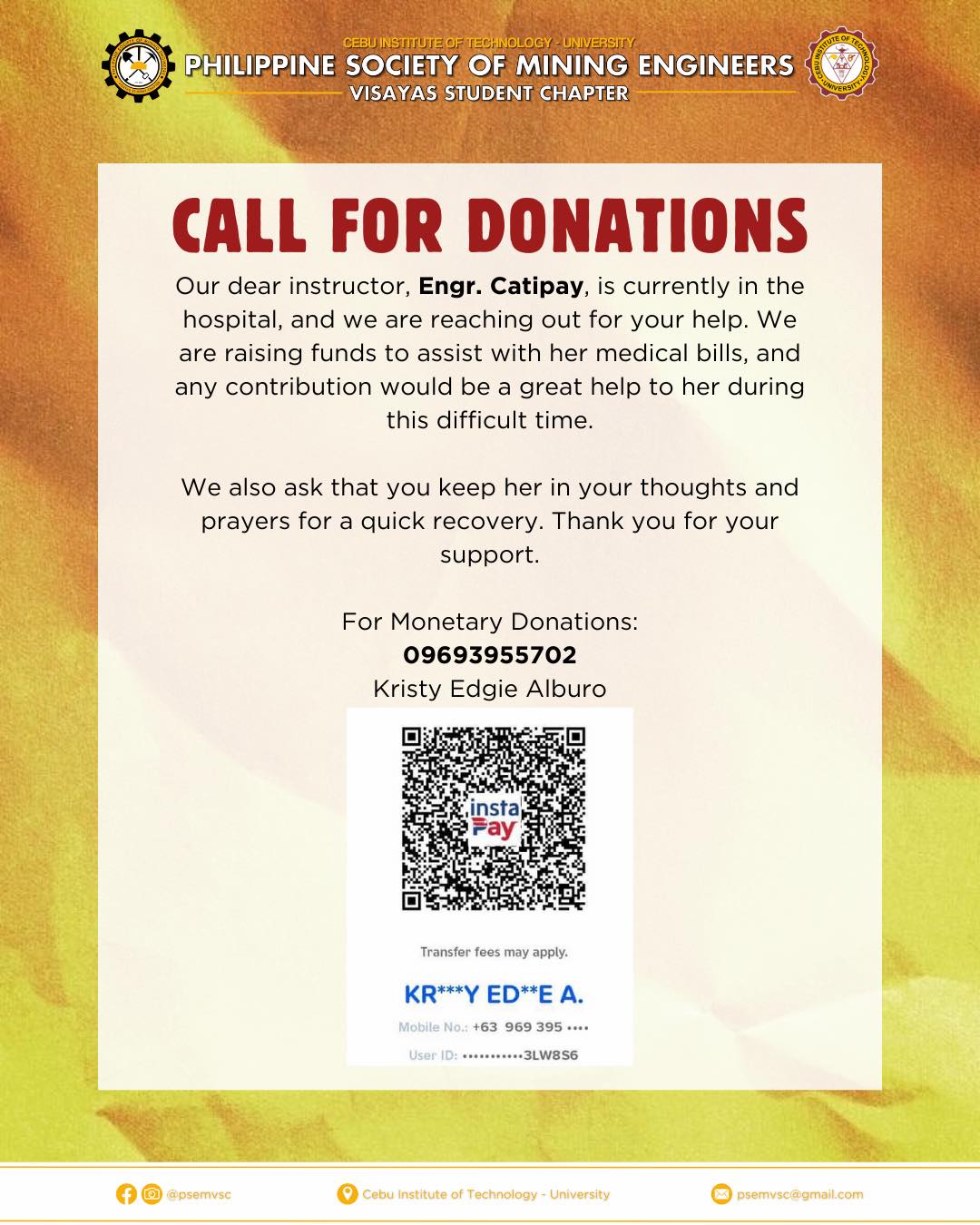 PSEM - 𝗖𝗔𝗟𝗟 𝗙𝗢𝗥 𝗗𝗢𝗡𝗔𝗧𝗜𝗢𝗡𝗦 We are knocking on your kind hearts to help ...