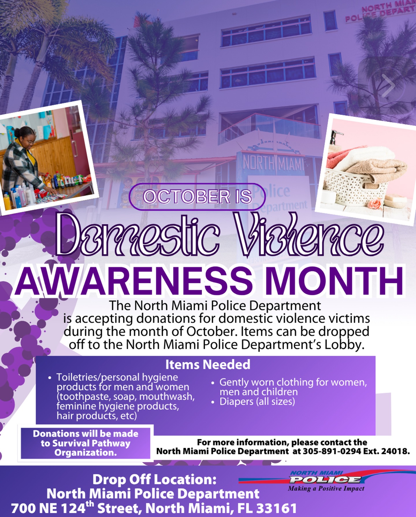 North - Domestic Violence Awareness Month 💜 The North Miami Police ...