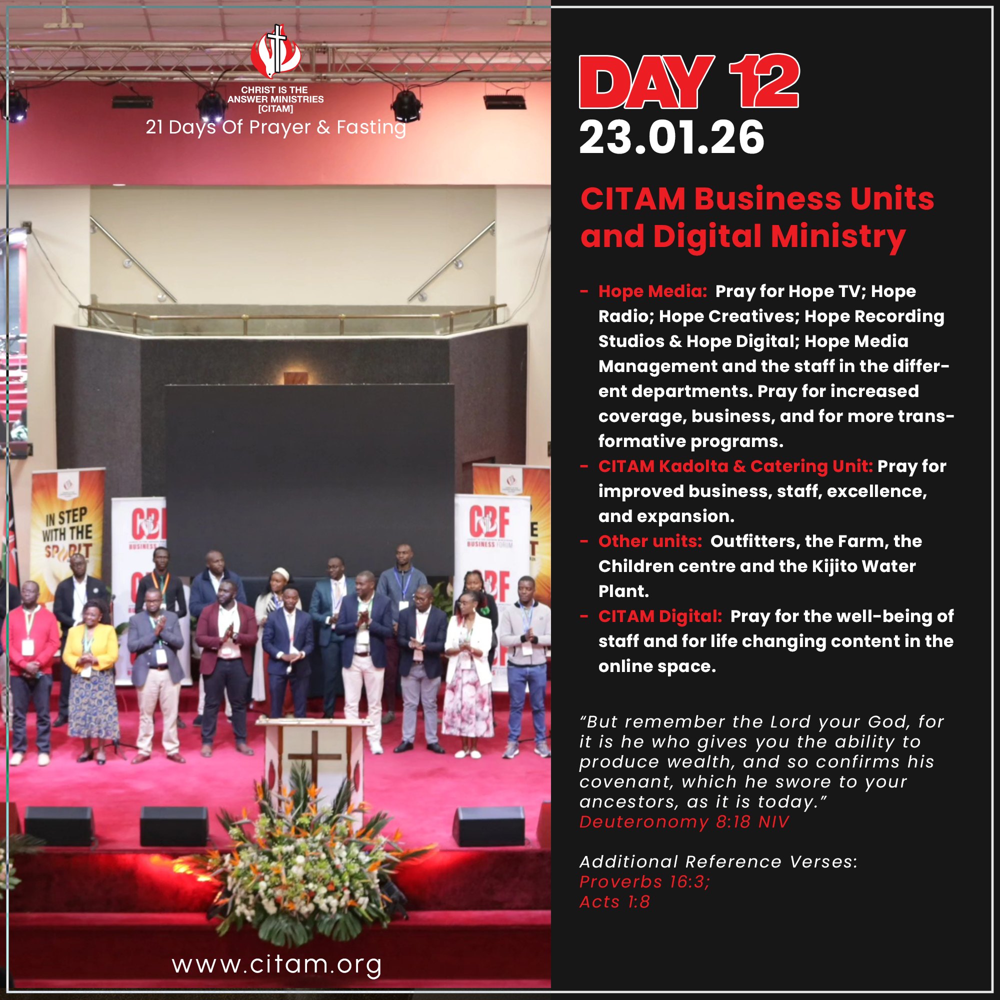CITAM - Today on Day 12 of our Prayer & Fasting journey, we lift up all ...