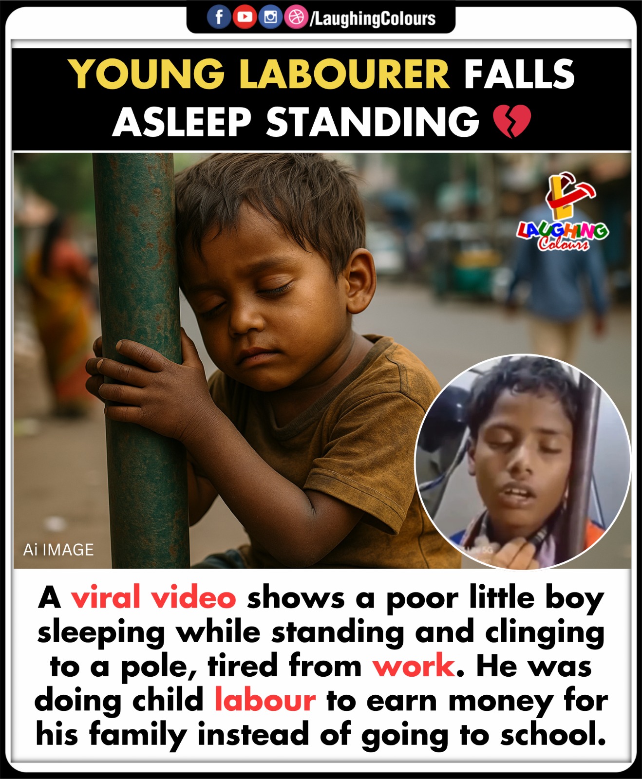 Heartbreaking child labour 💔... - Laughing Colours | Facebook