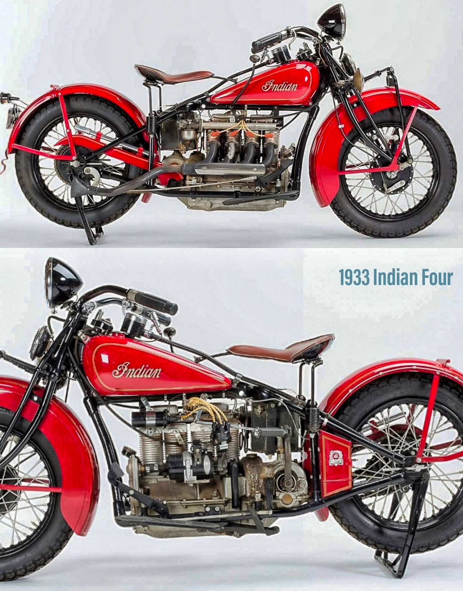 The Luxurious 1932 Indian Inline four 💙❤️🖤 The 1932 Indian
