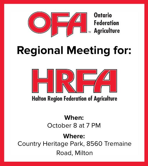 OFA members in Halton... - Ontario Federation of Agriculture | Facebook