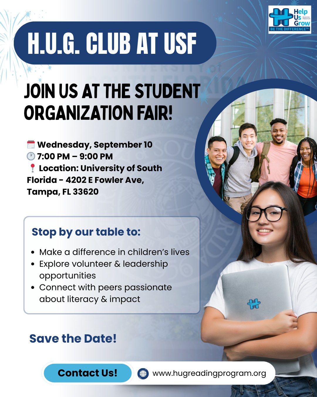🌟 Save the Date, Bulls! The H.U.G.... - HUG Reading Program | Facebook