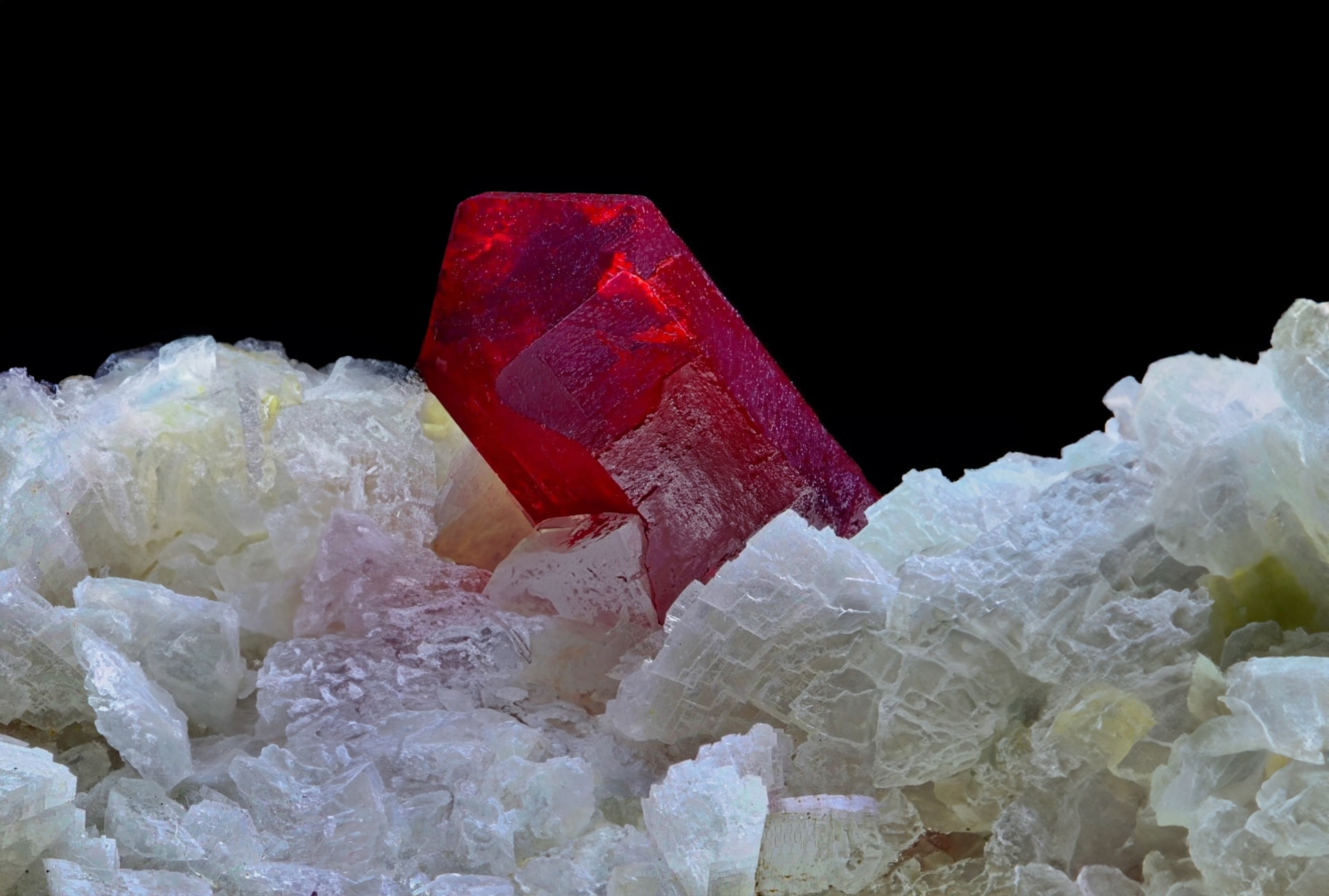 Cinnabar specimen with native mercury blobs from Almaden, Spain
