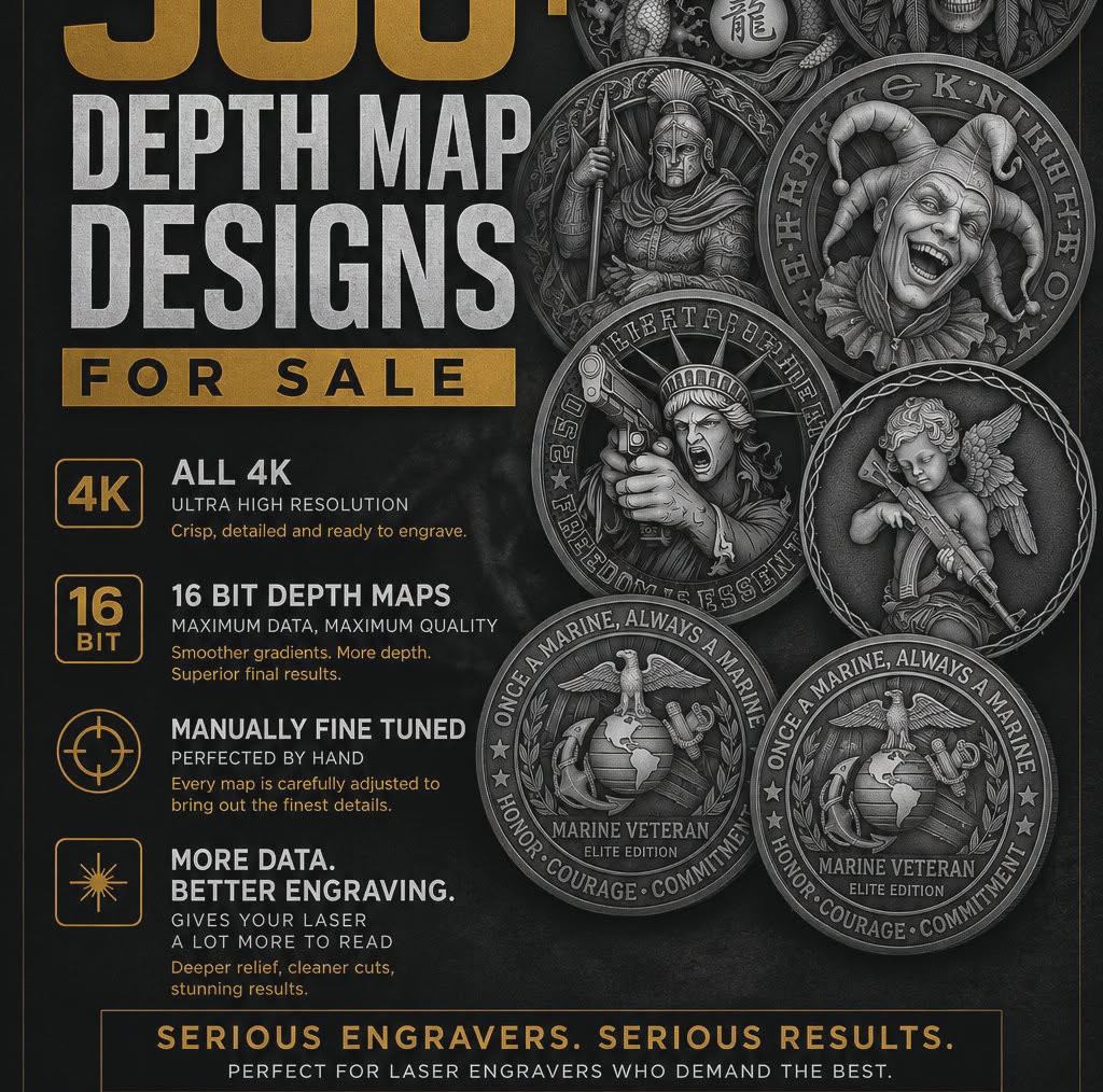 Depth Maps, customizable for sale. Fiber Laser Engraving | Facebook
