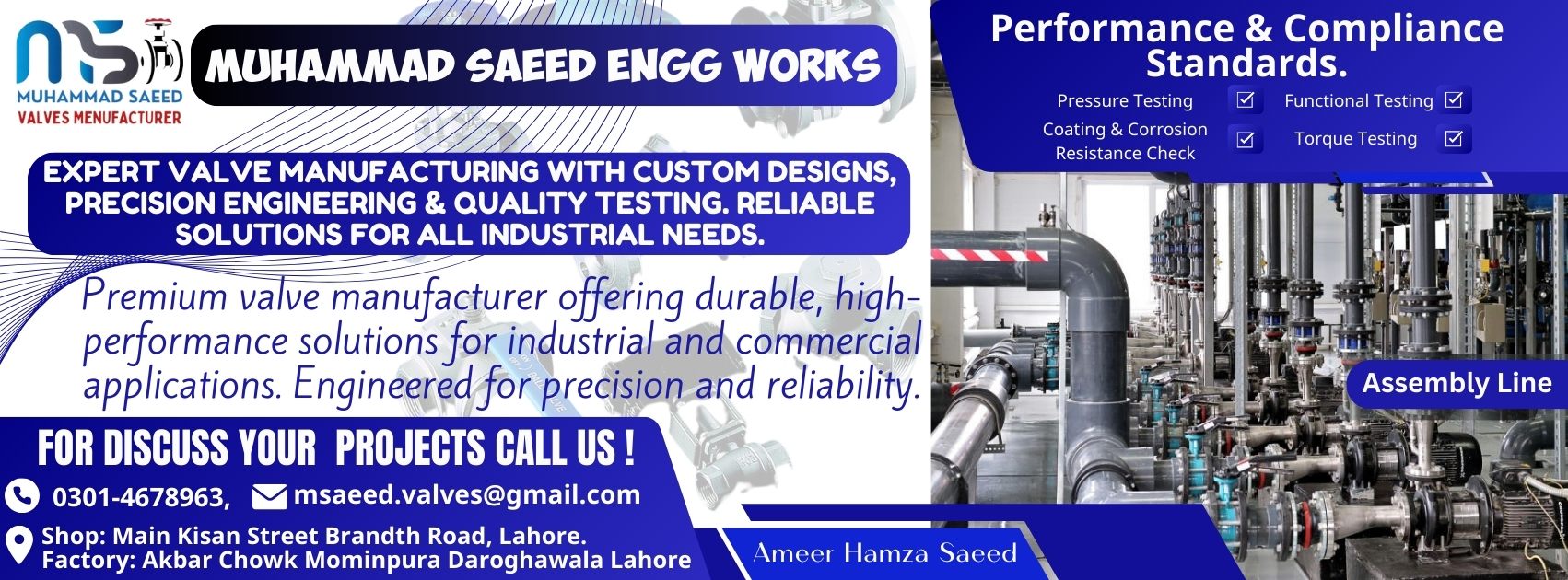 M Saeed Engineering Works - Valves Manufacturers