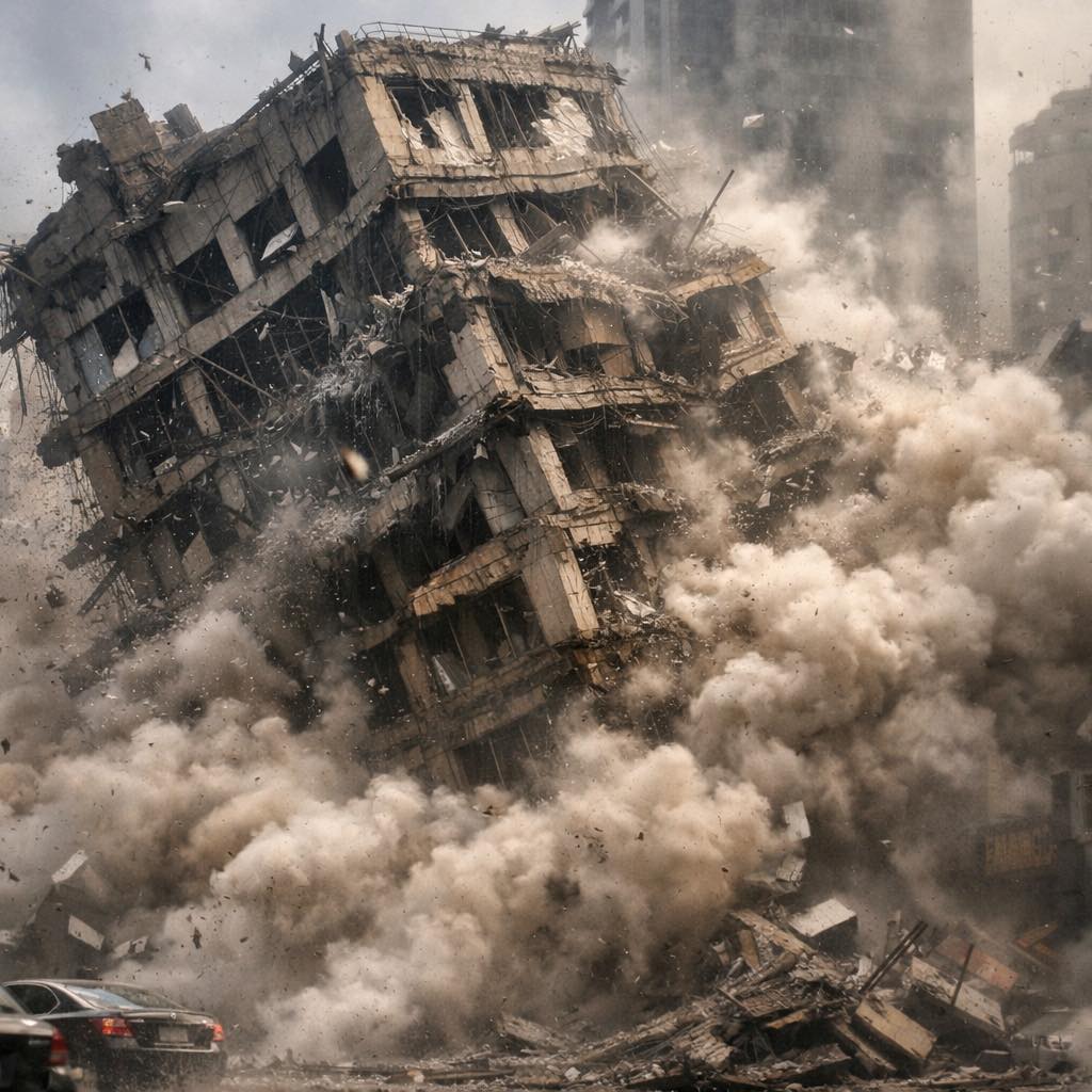 Building Collapses into River – floodwaters on streets # ...