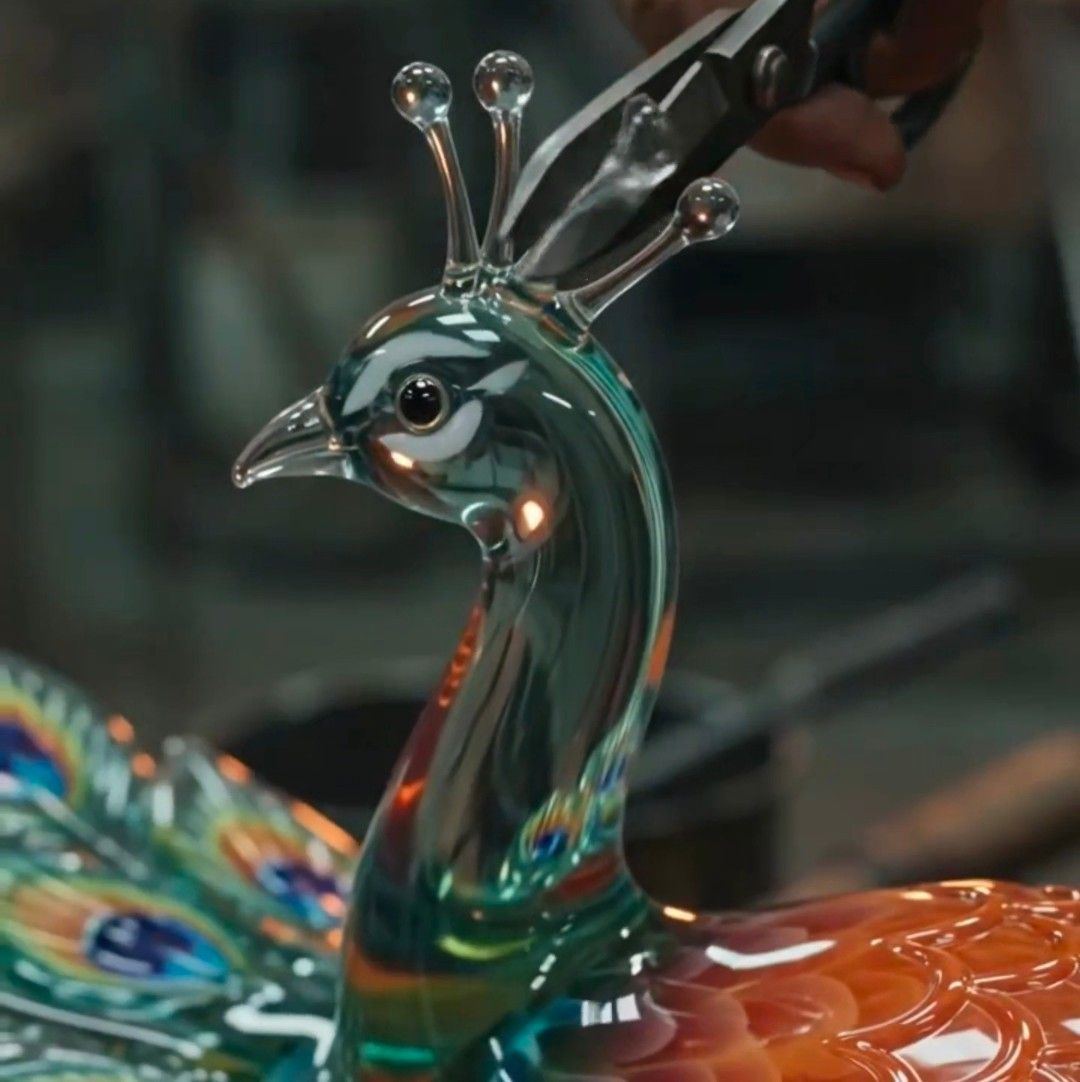 Watch molten glass transform into a delicate bamboo stalk right before ...