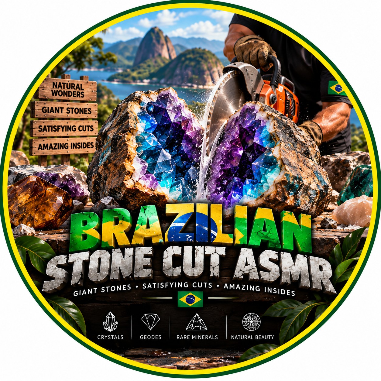 A GIANT SUN made of crystals inside a black rock?! 😱☀️🪨💎 Wait for the ...