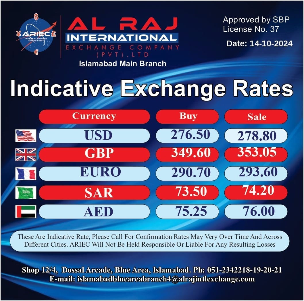 Al Raj Exchange Main Branch Blue Area | Islamabad