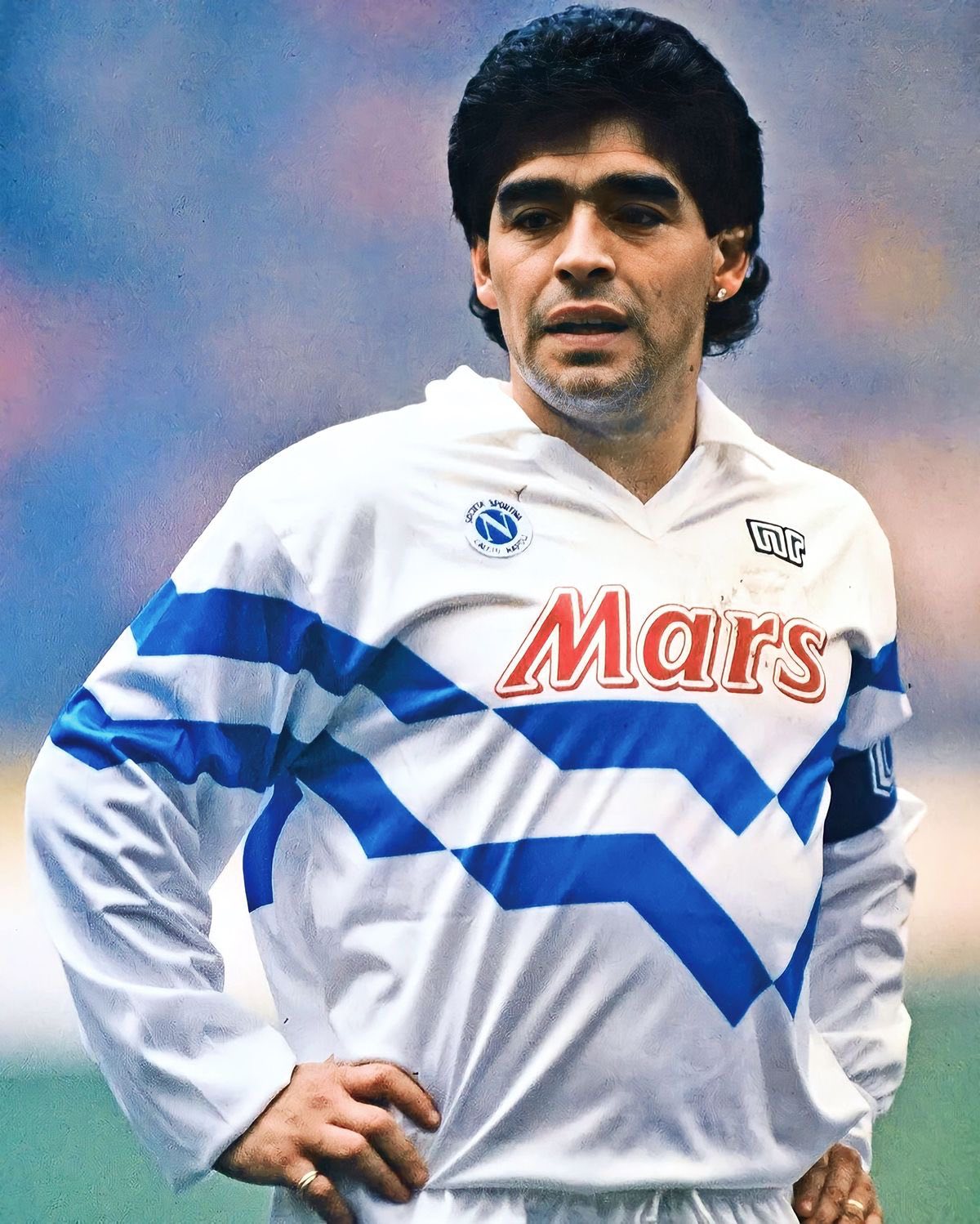 Diego Maradona's 1989-90 Napoli away kit was a distinctive white