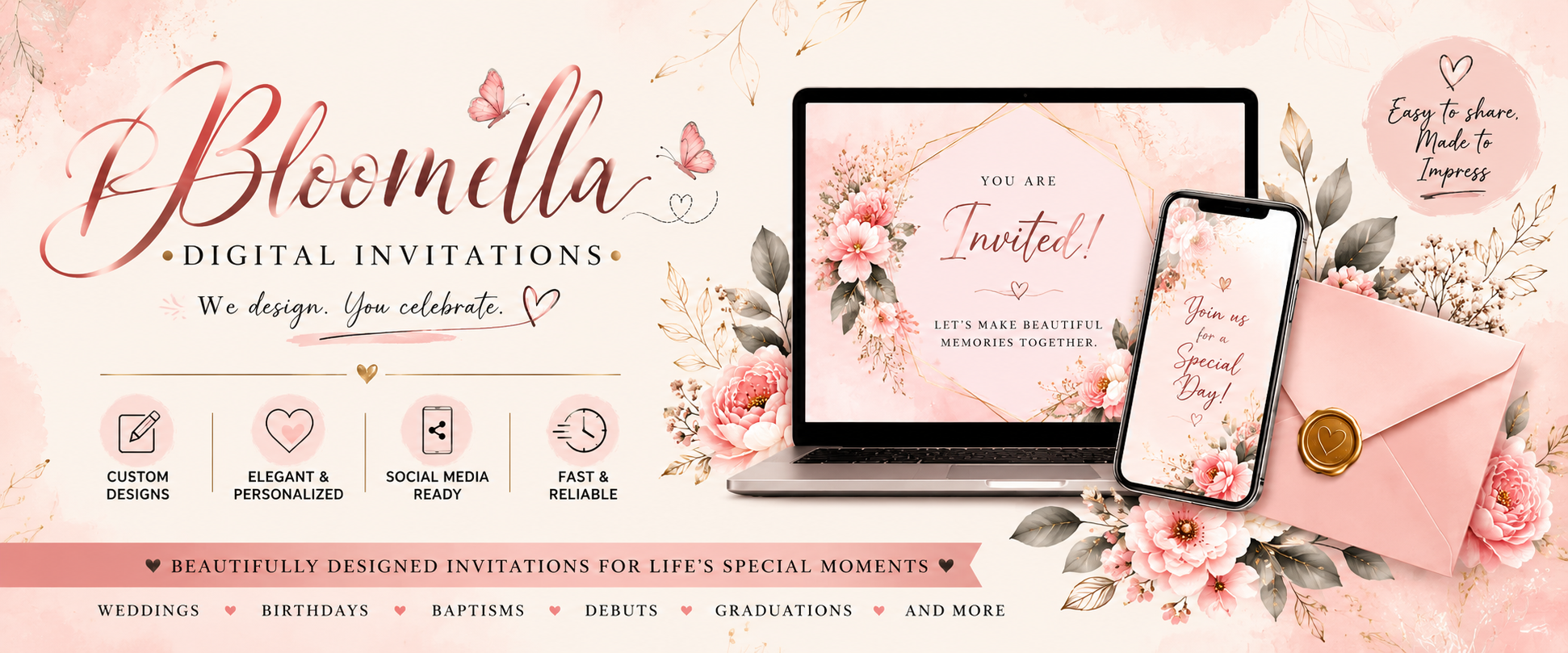 Bloomella Digital Invitations