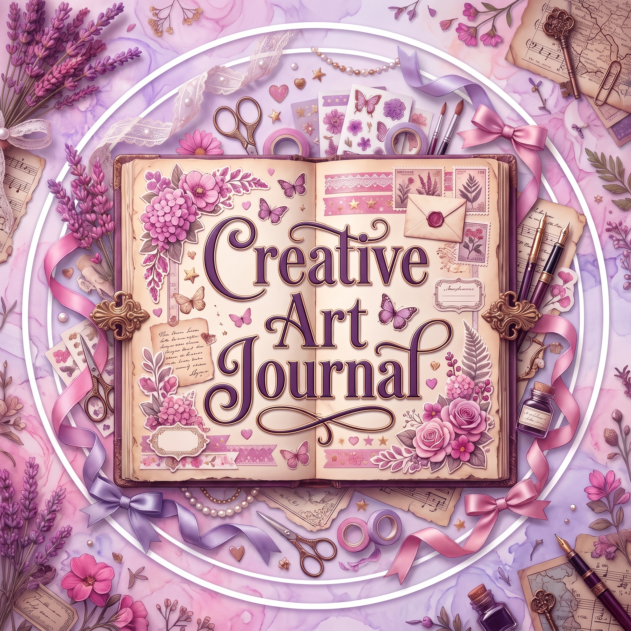 Pink Princess Dream Journal 👒🌸 Shabby Chic Roses, Pearls & Butterfly ...