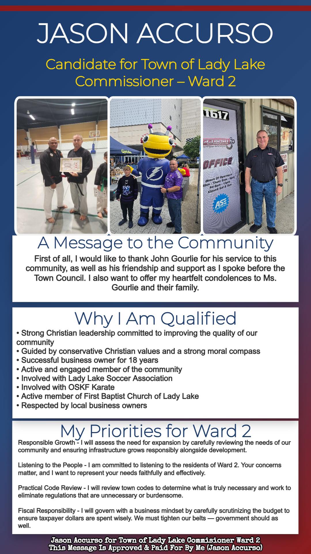 Jason Accurso For Lady Lake Commissioner Ward 2 | Lady Lake FL