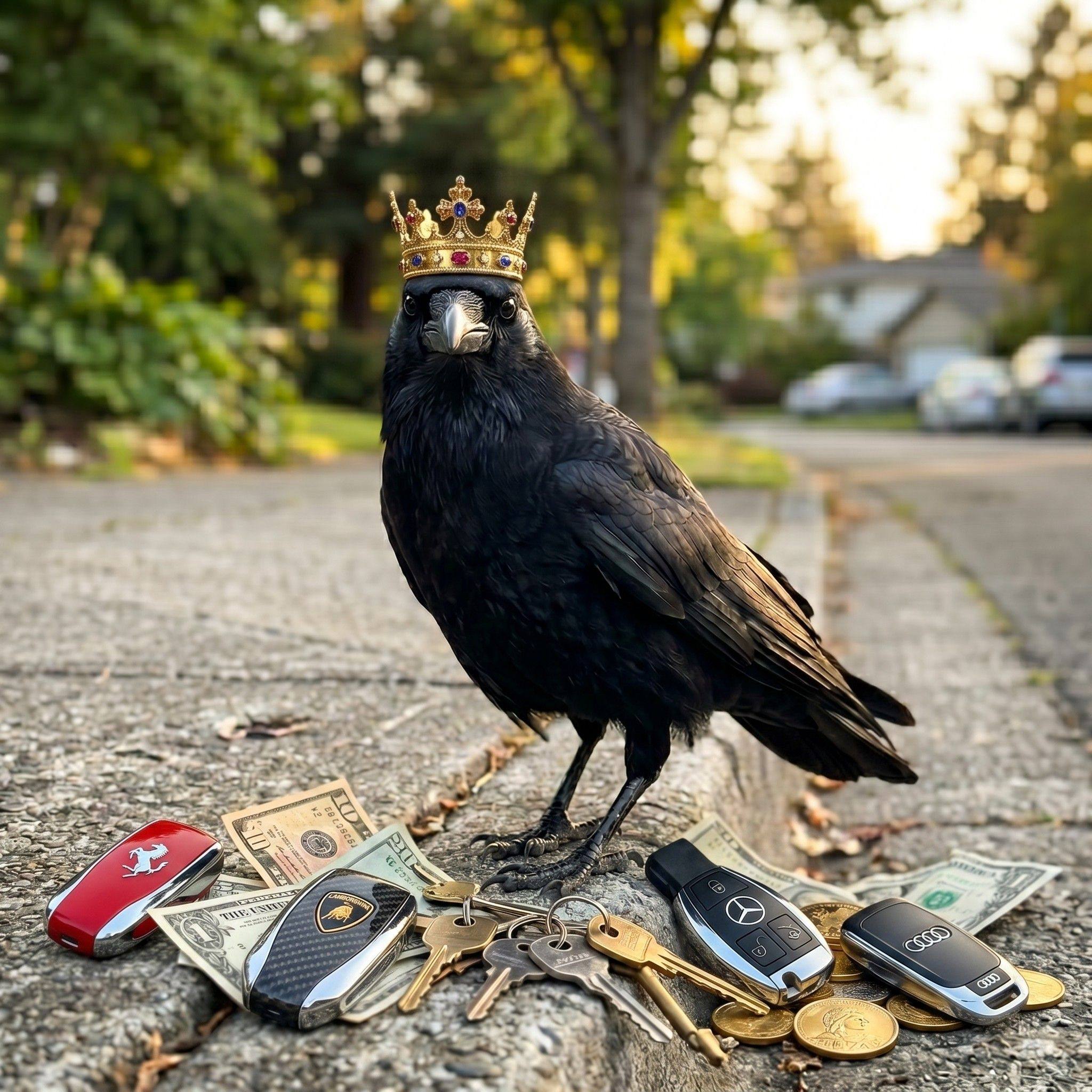 Where did a forest crow even find a hand-carved gold dragon statue?! 🦅🪙 ...