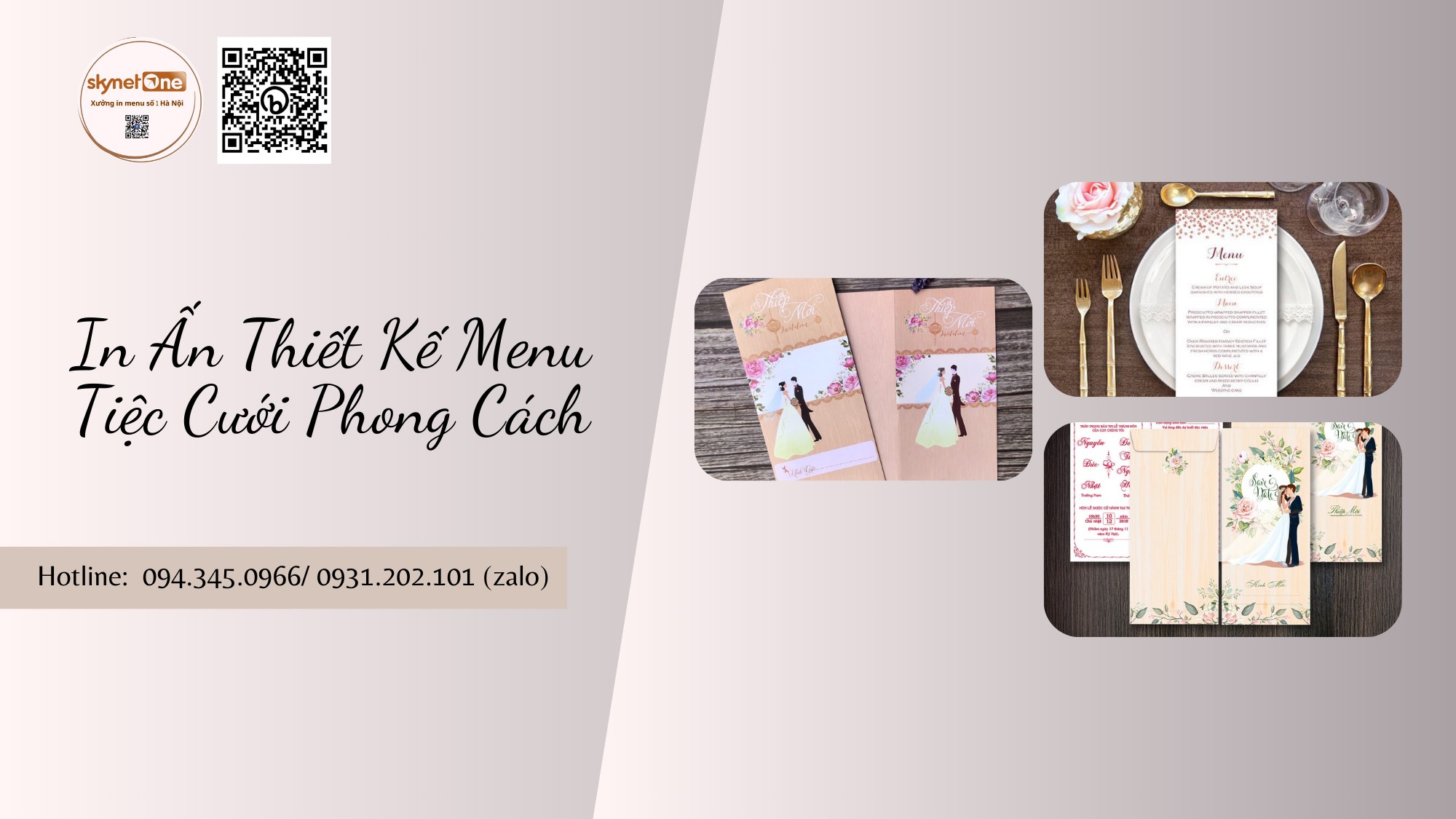 In Ấn Thiết Kế Menu Tiệc Cưới Phong Cách - Skynet One | Facebook