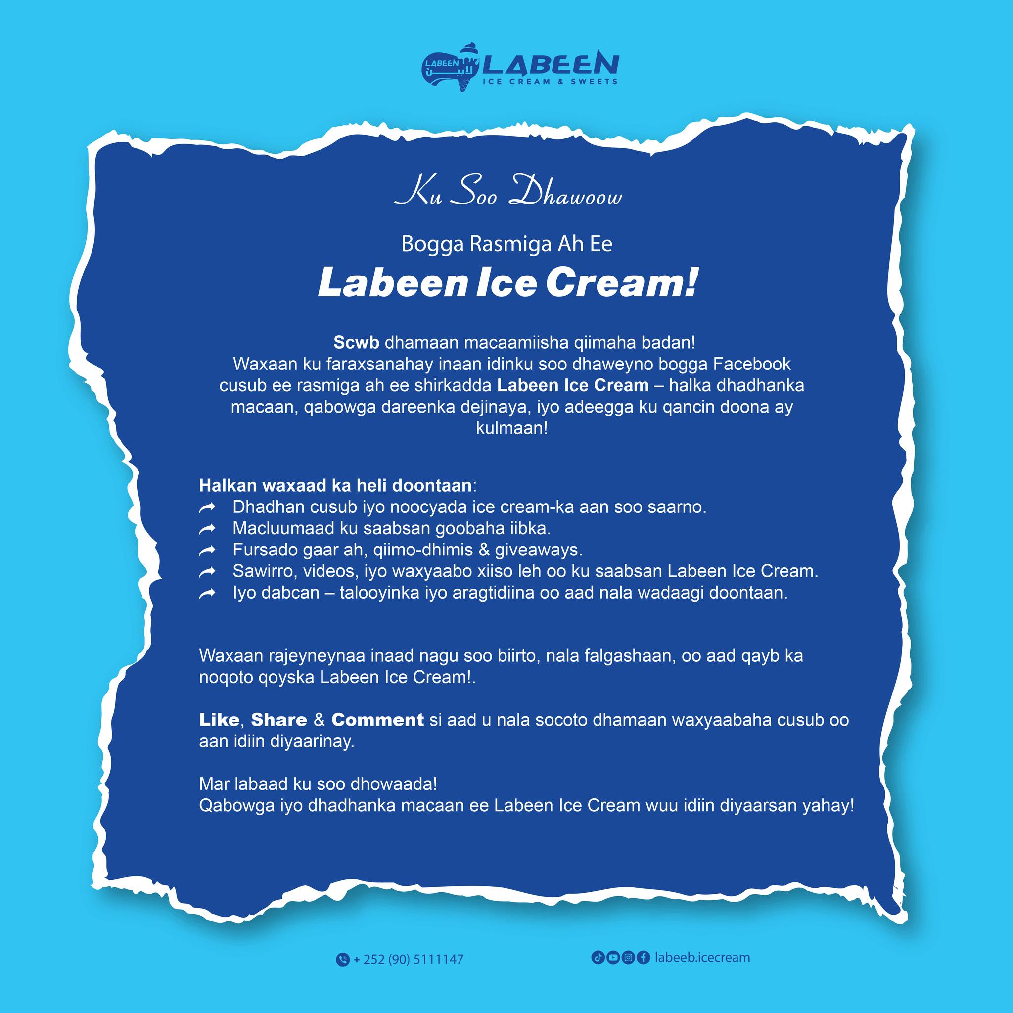 Labeen Ice Cream & Sweets | Bosaso