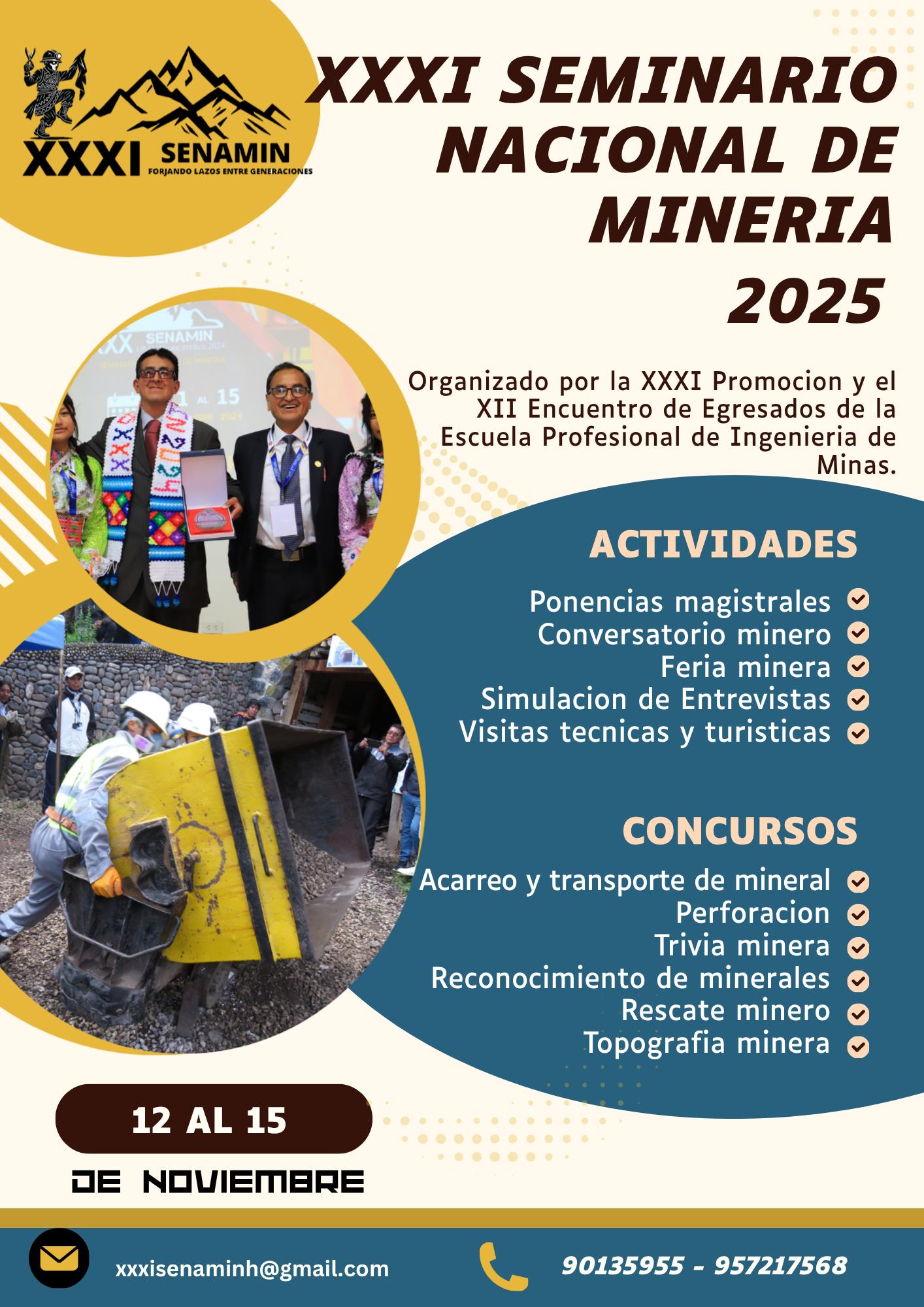 🪓 CONVOCATORIA OFICIAL –... - XXXI Senamin UNH - 2025 | Facebook