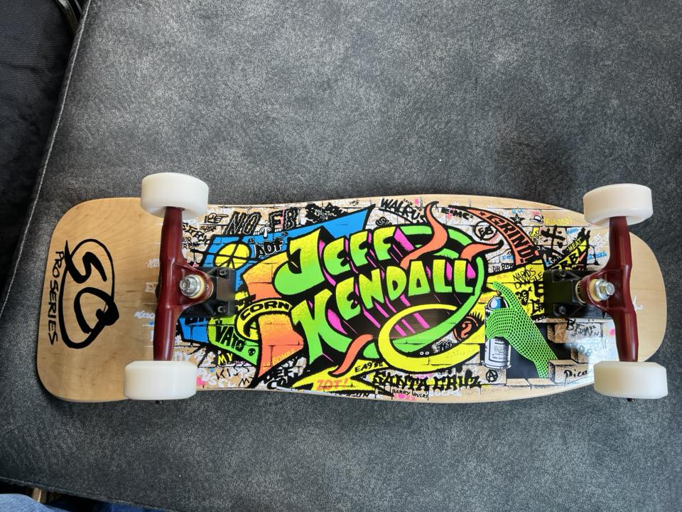 Vintage skateboard from the 80's signed by Jeff Kendal