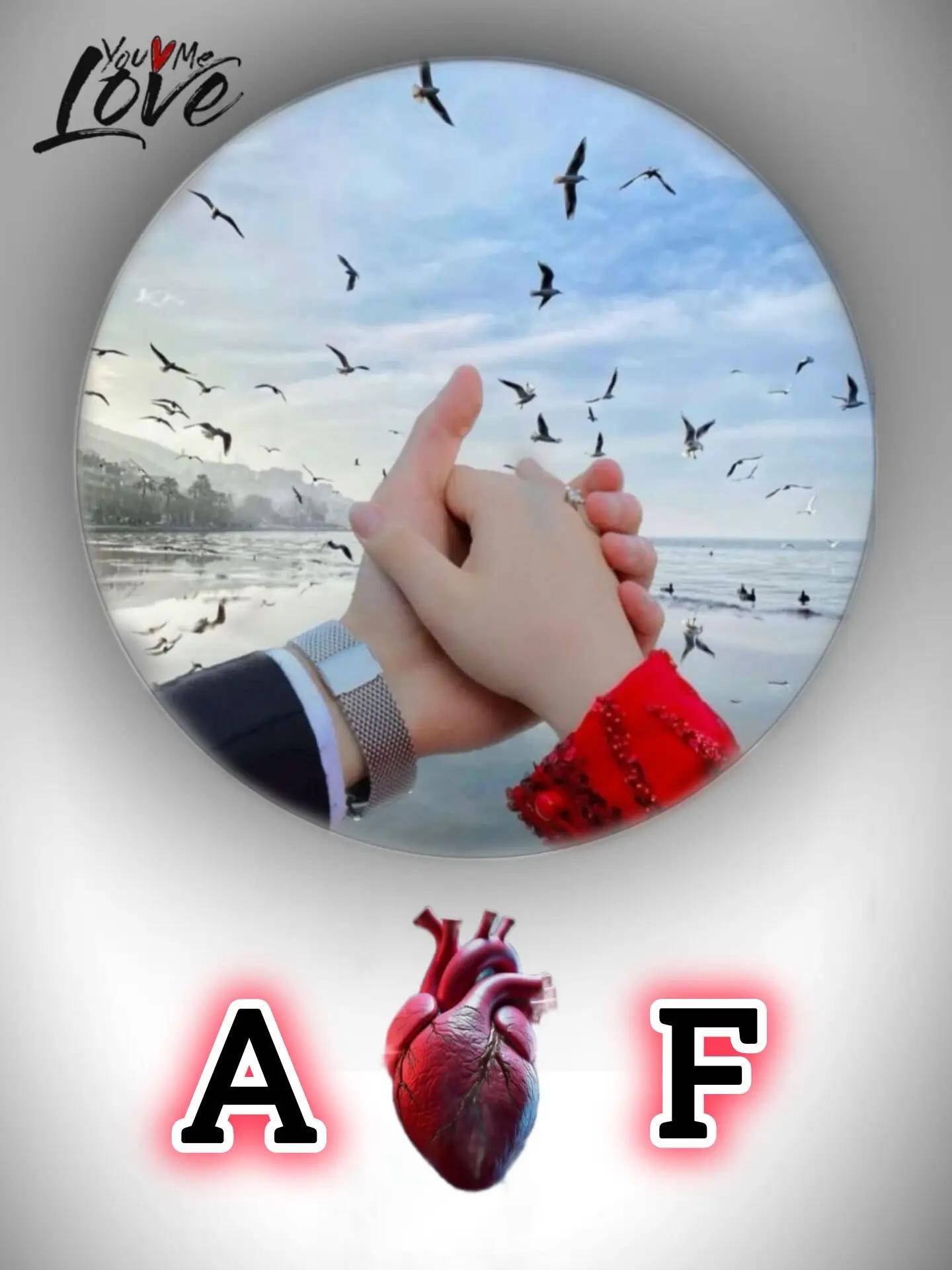 Couple letter profile picture dp Love WMe H T Love WMe A F Love