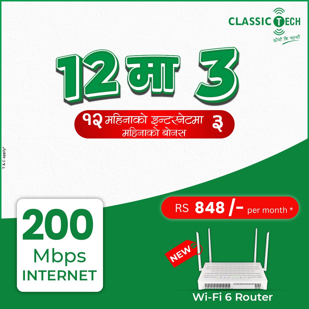 12 months on internet,... - Classic Tech- Bagmati Province | Facebook