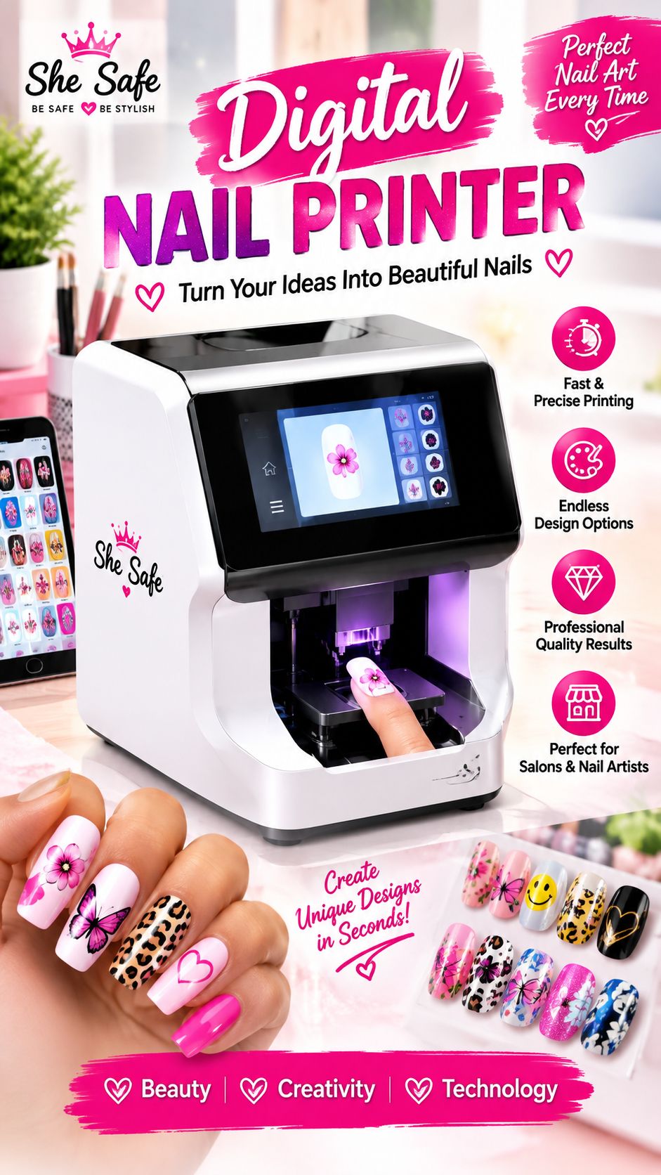 This device allows you to DIY your own nail art. Nail-POP is a