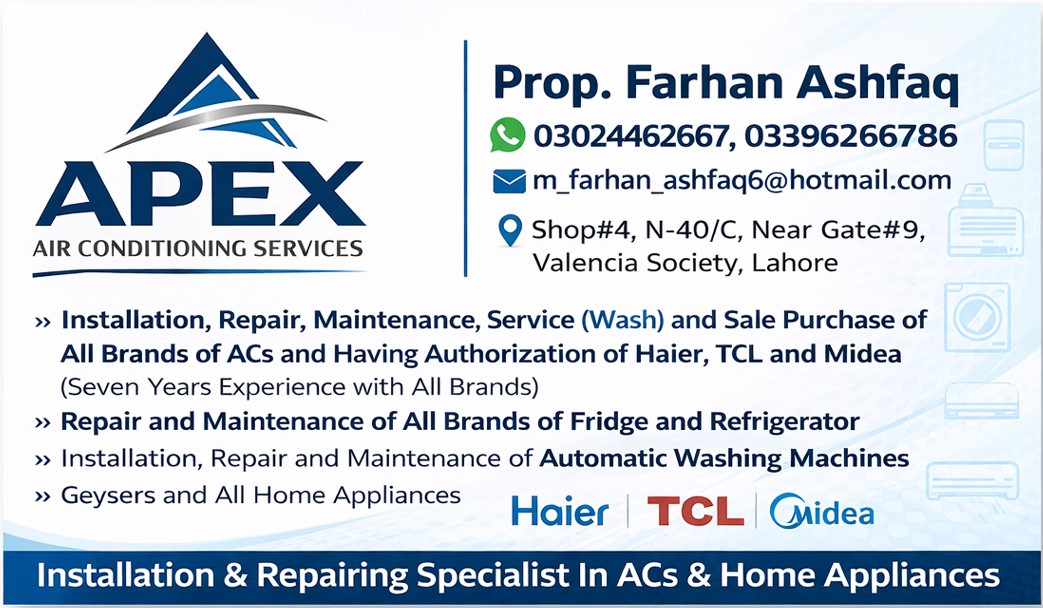 Apex Air Conditioning Services | Lahore