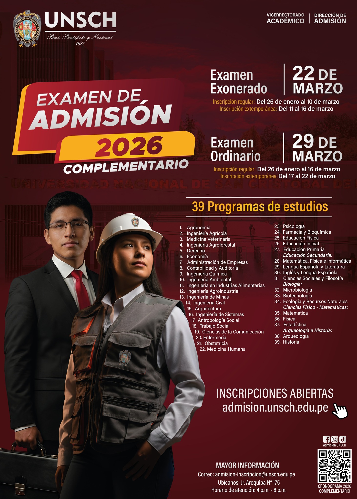 Enfoque - 👩‍🎓🧑‍🎓 EXAMEN DE ADMISIÓN 2026-COMPLEMENTARIO 📣 El Examen de ...