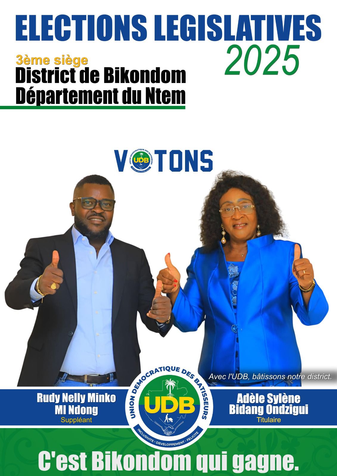 Adèle - 🇬🇦 Ensemble, faisons entendre la voix du District de Bikondom ...