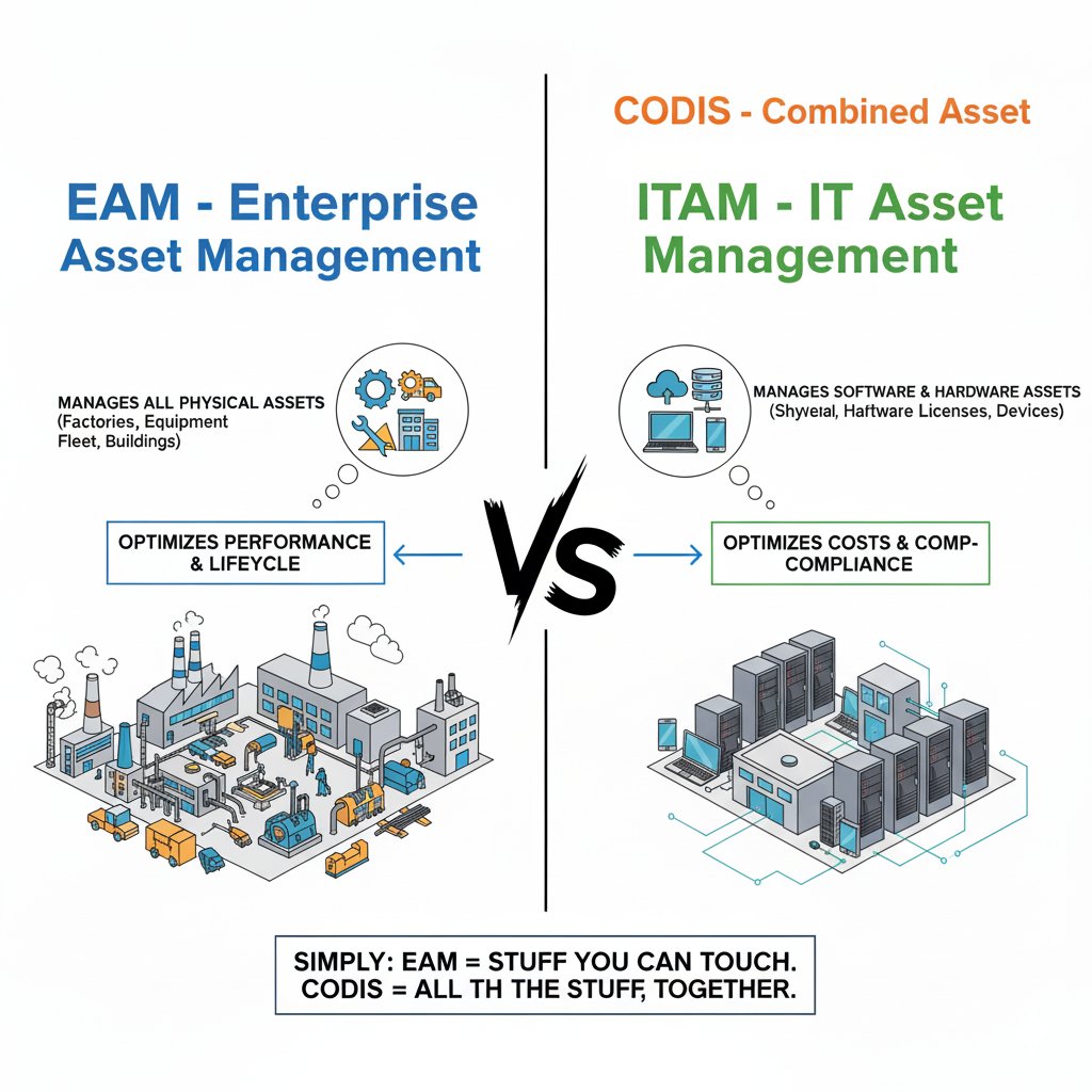 CodisLab - 🫡 EAM vs ITAM — explained simply Most companies have heard ...