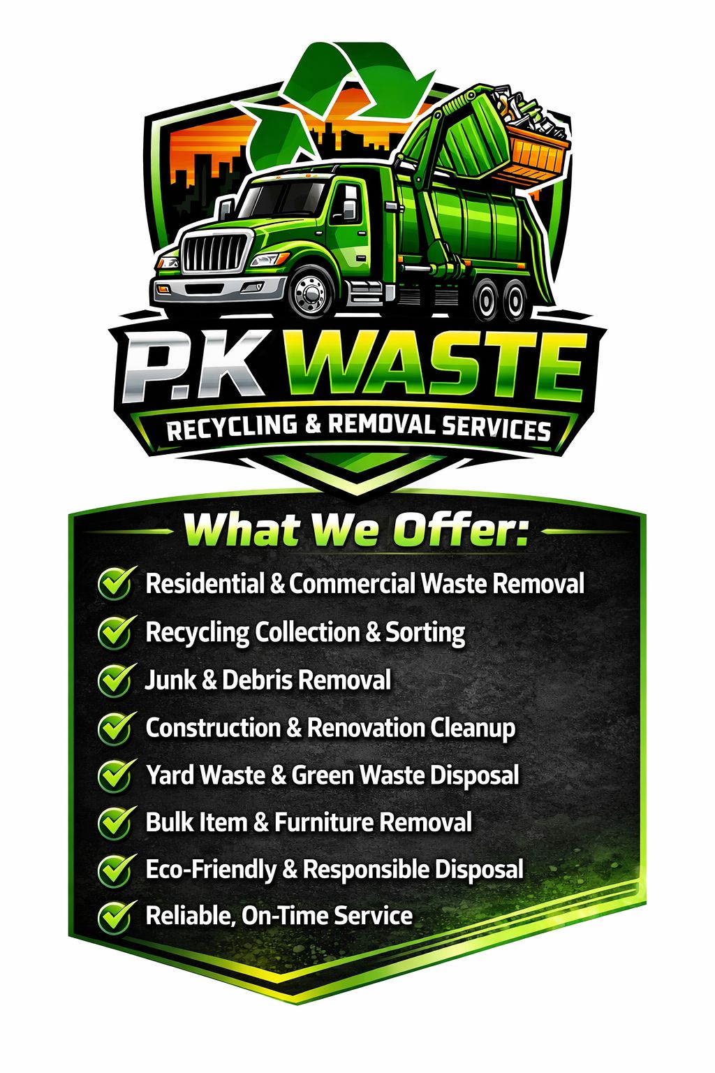 Picture Idea: P K Waste Recycling Removal Services