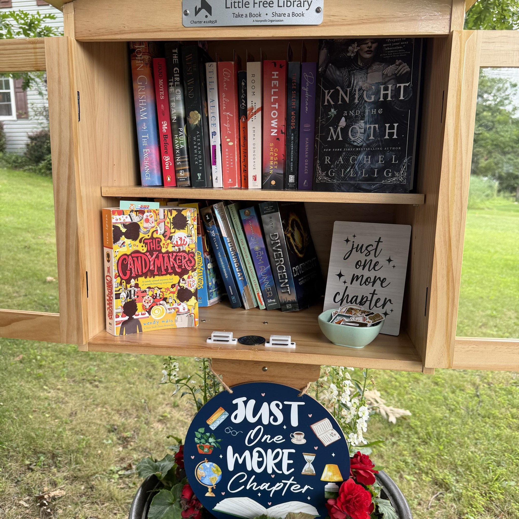 Little Free Library :) | Checking to be sure books are neat and refresh ...