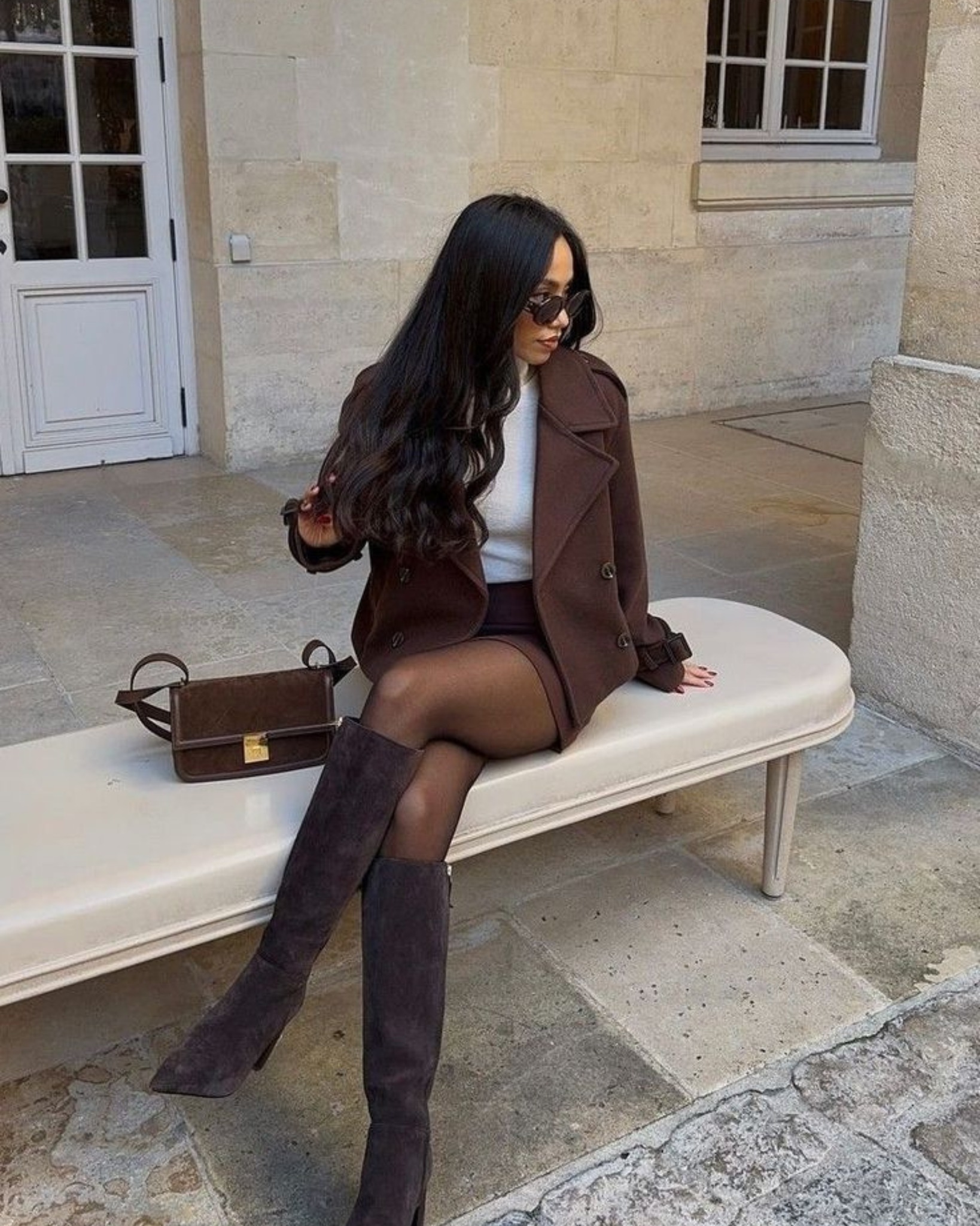 Angel Reese was looking FINE in her chocolate monochrome outfit. 🤎 I need those boots