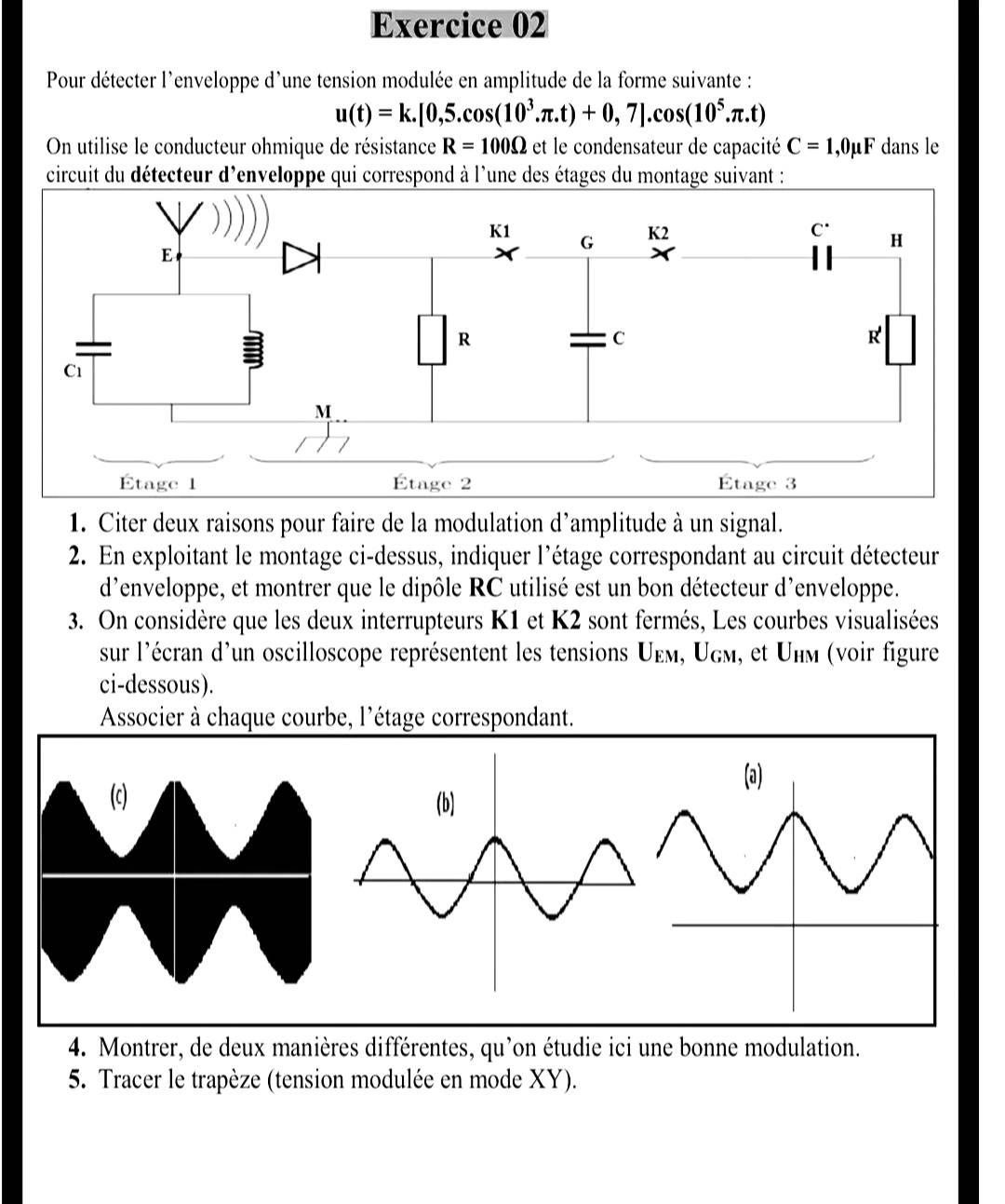 Math & physique 2 Bac SM | Exercice modulation 2bac pc sm | Facebook