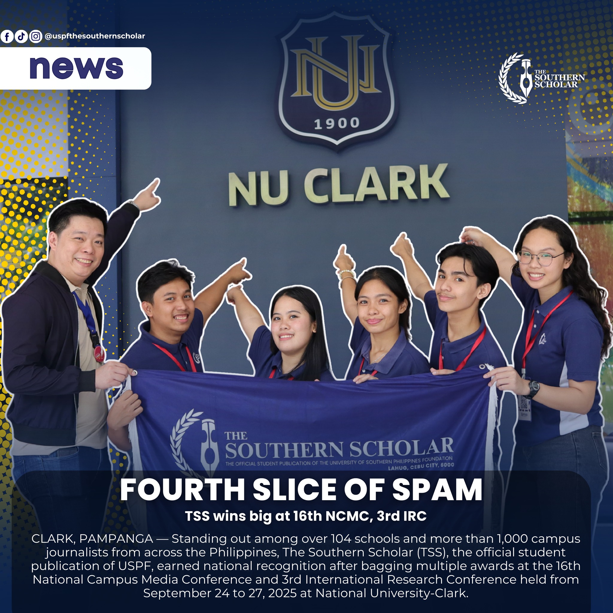 FOURTH SLICE OF SPAM 𝗧𝗦𝗦 𝘄𝗶𝗻𝘀 𝗯𝗶𝗴... - The Southern Scholar | Facebook