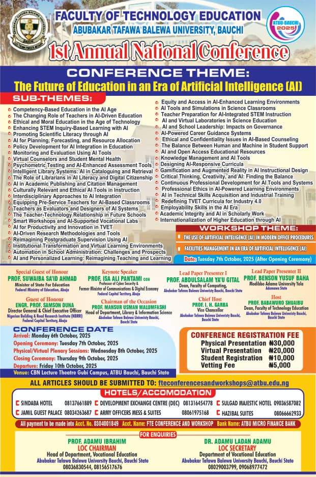 Faculty of Technology Education, ATBU Conference 2025
