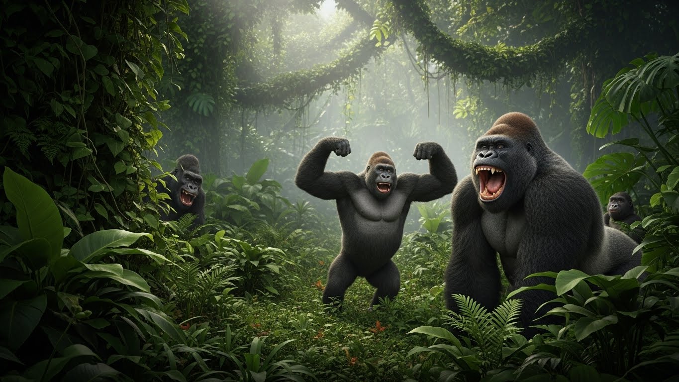A cinematic wide-angle video capturing a real-life confrontation on the ...