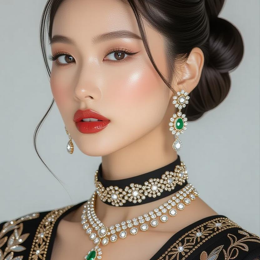 Gorgeous model walks the ramp in a beautiful high fashion gown on ...