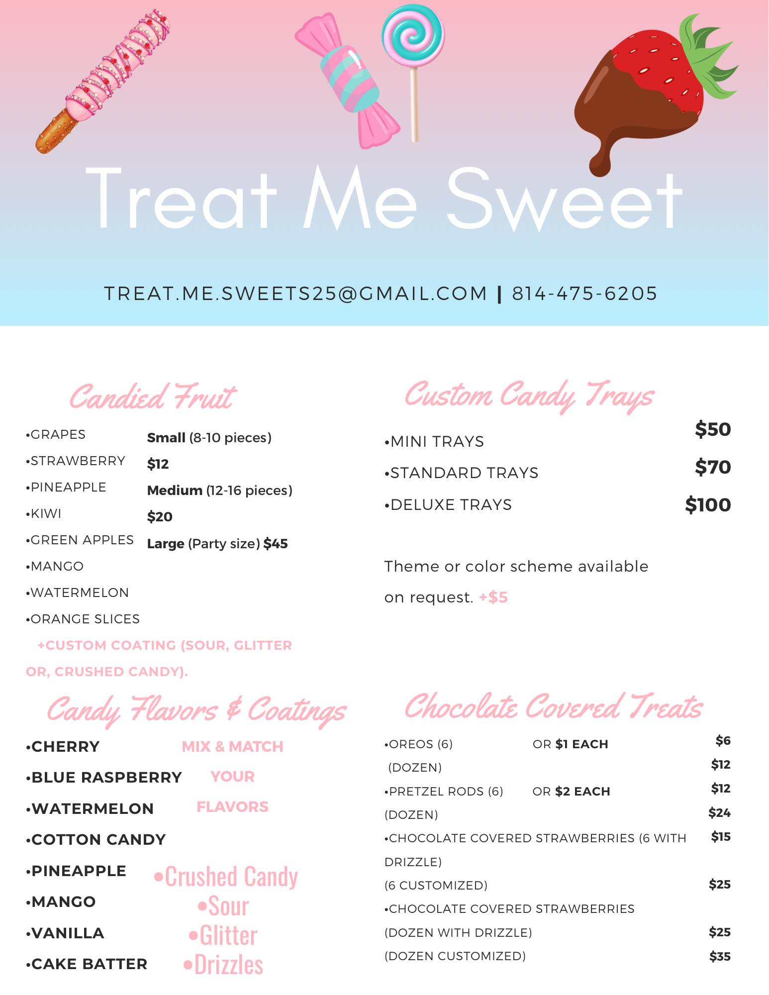 Treat - The Treat Me Sweet menu is officially live! From candy-coated ...