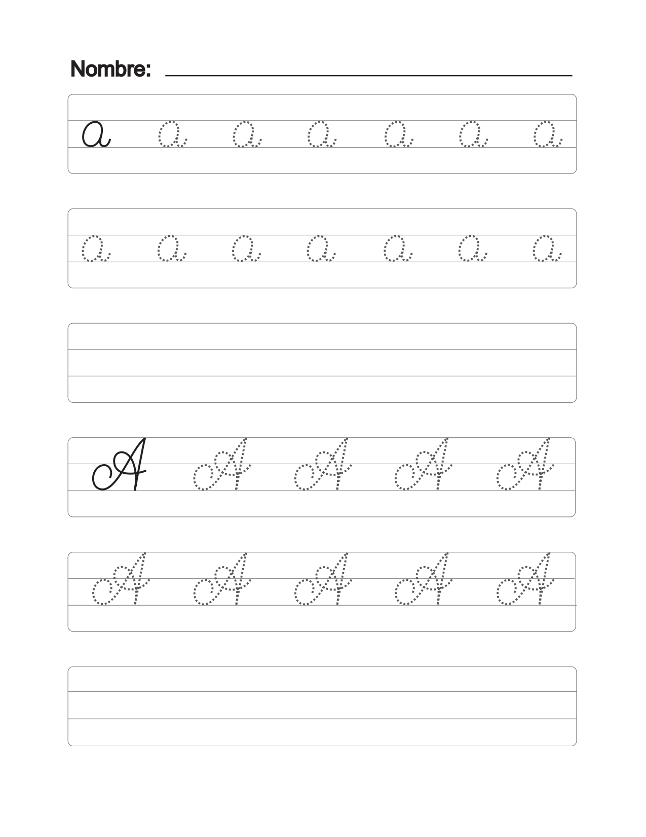 Hojas De Práctica De Escritura Cursiva Para Imprimir Gratis Cursiva