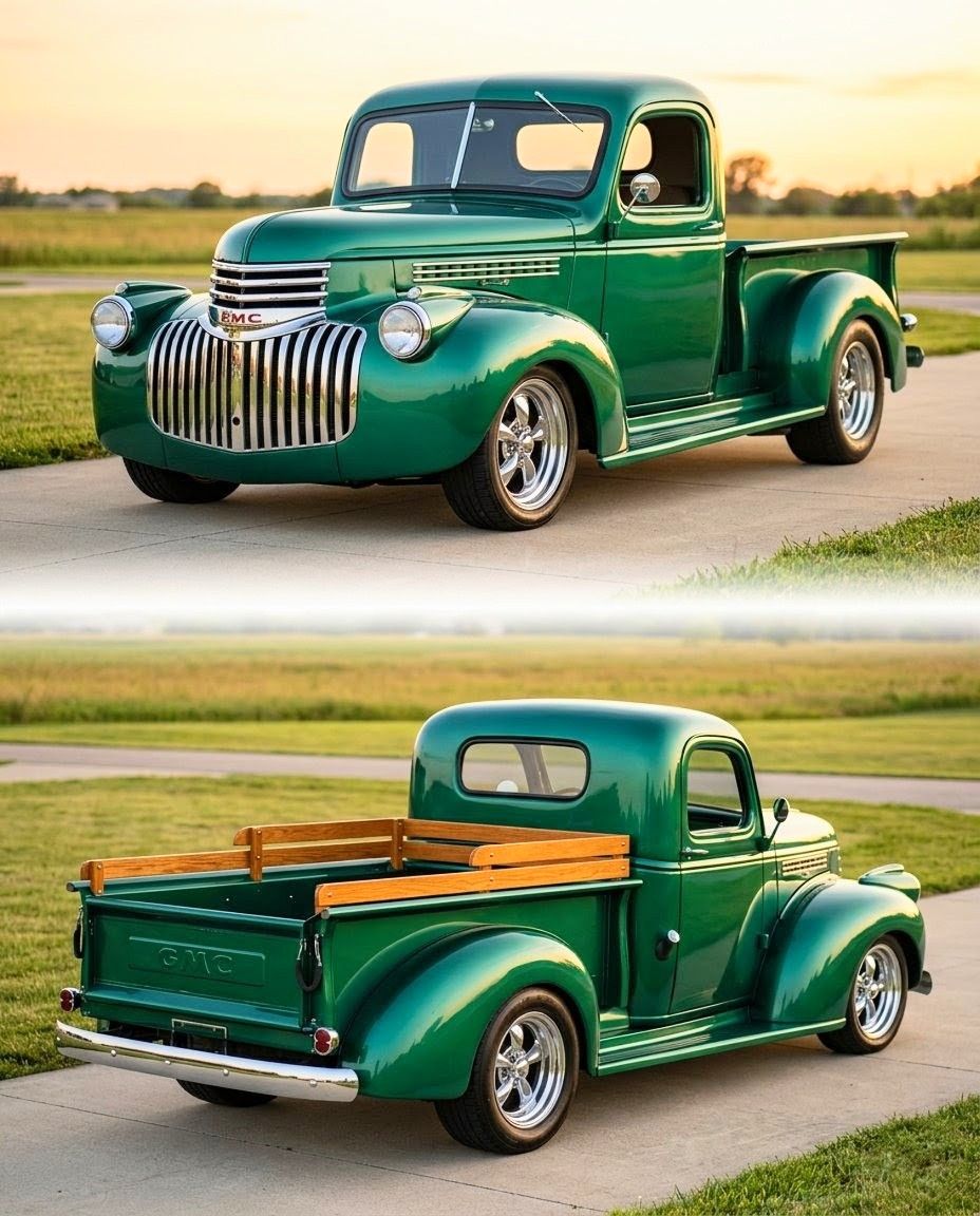 Vintage GMC truck from 1940s or 1950s