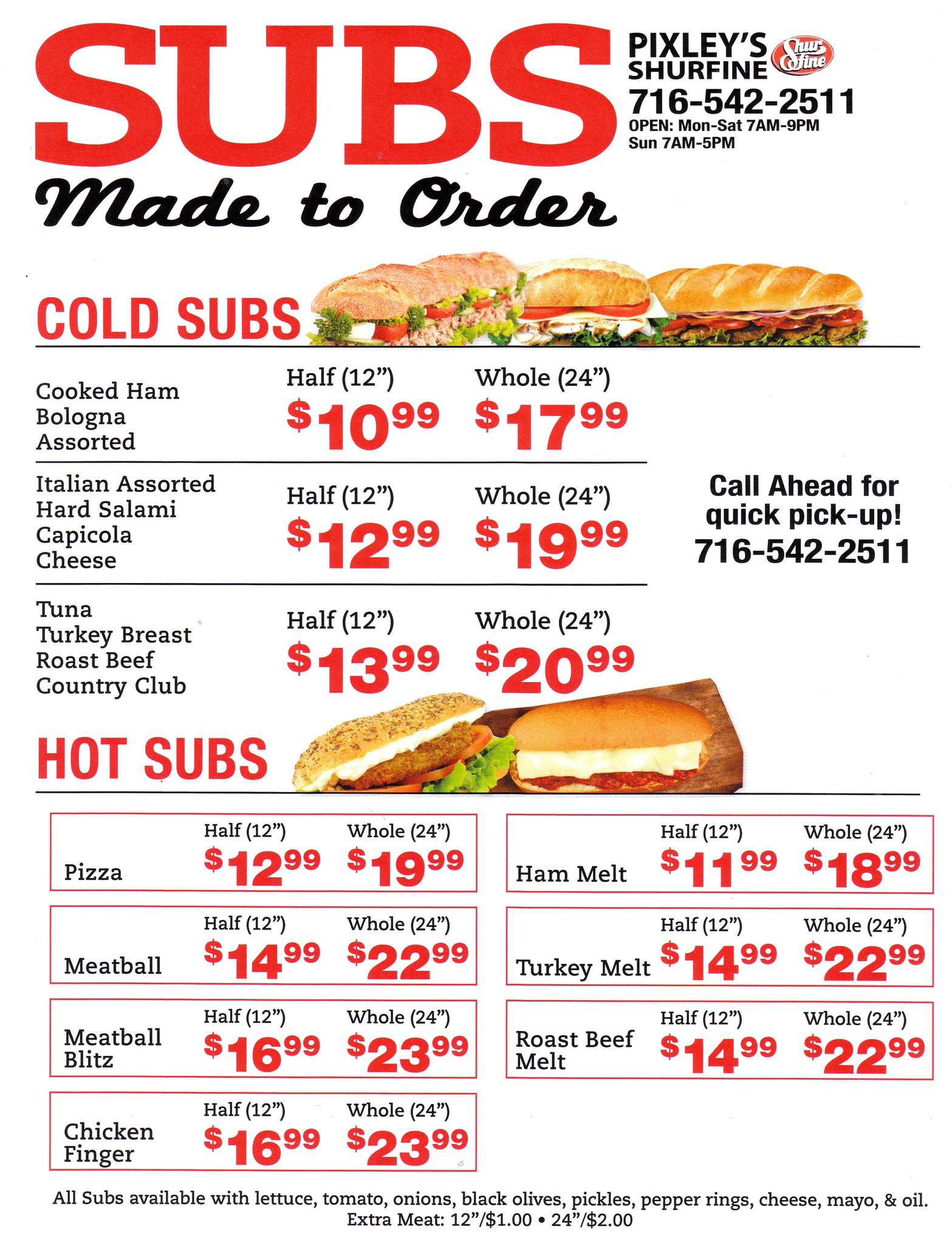 Pixley's - Ready to try one of our amazing subs? Call ahead for quick ...