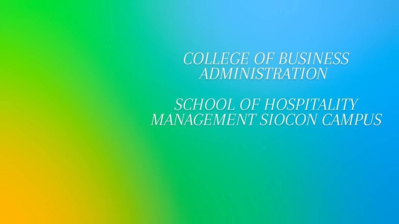 School of hospitality management Siocon Campus