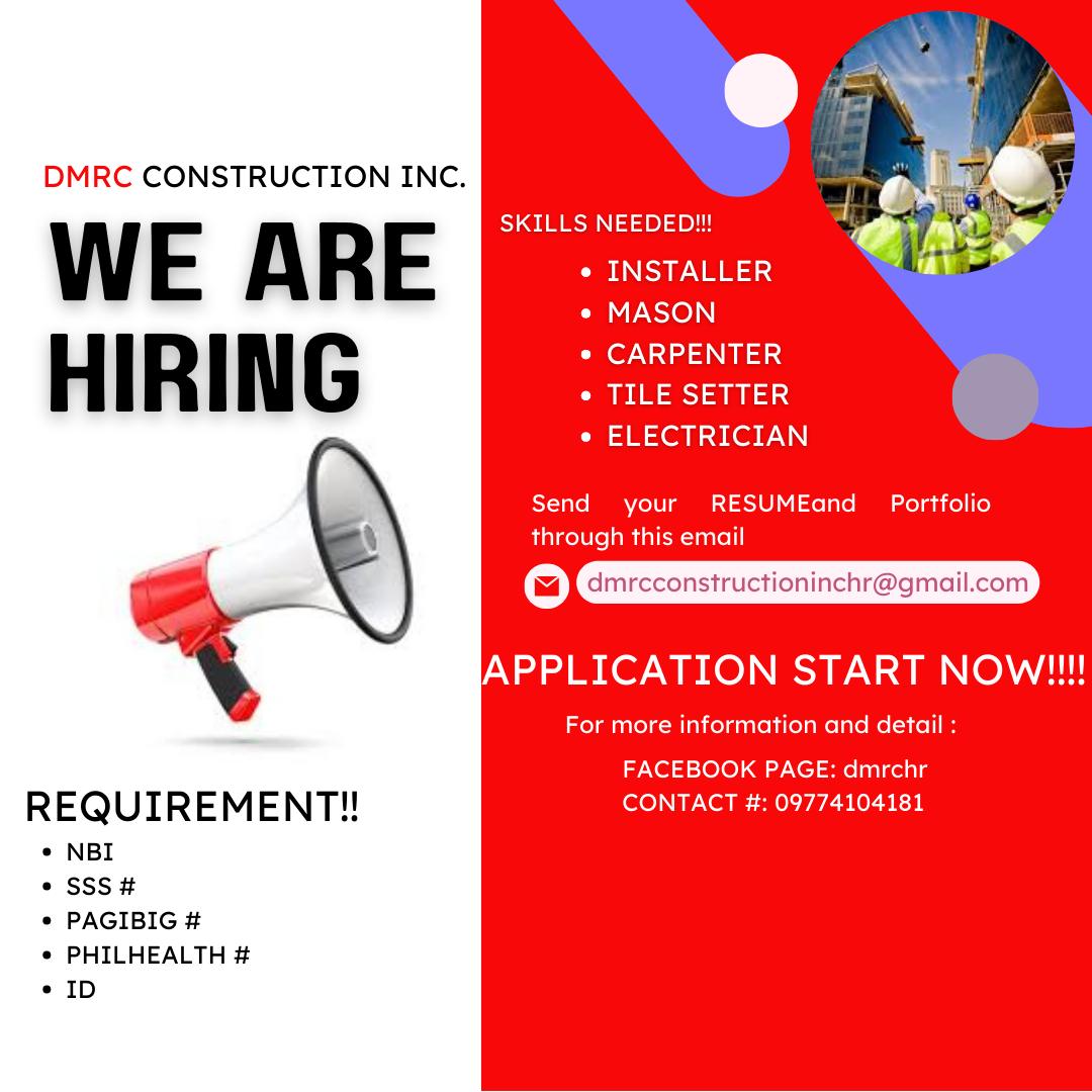 Construction workers (MALOLOS) | DMRC CONSTRUCTION INC is looking for ...
