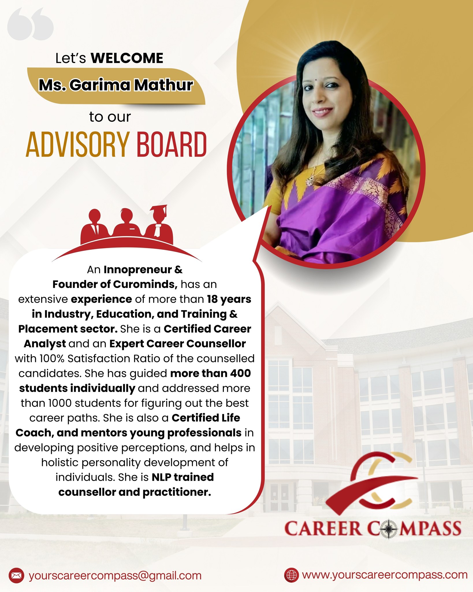 Yours - 🌟 Career Compass proudly welcomes Ms. Garima Mathur to our ...
