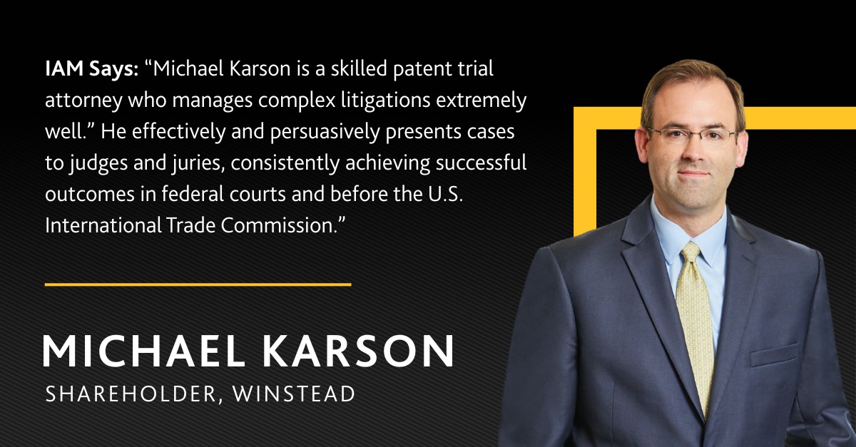 Winstead - Congratulations to Michael Karson on being recognized as one ...