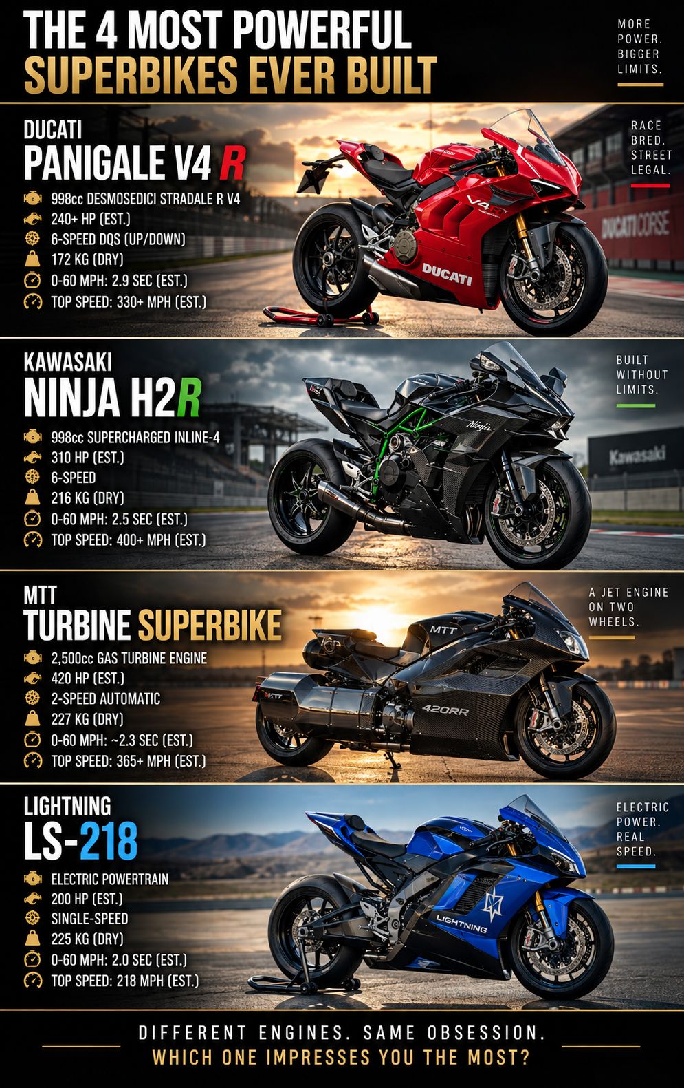 What are the most powerful superbikes ever built?