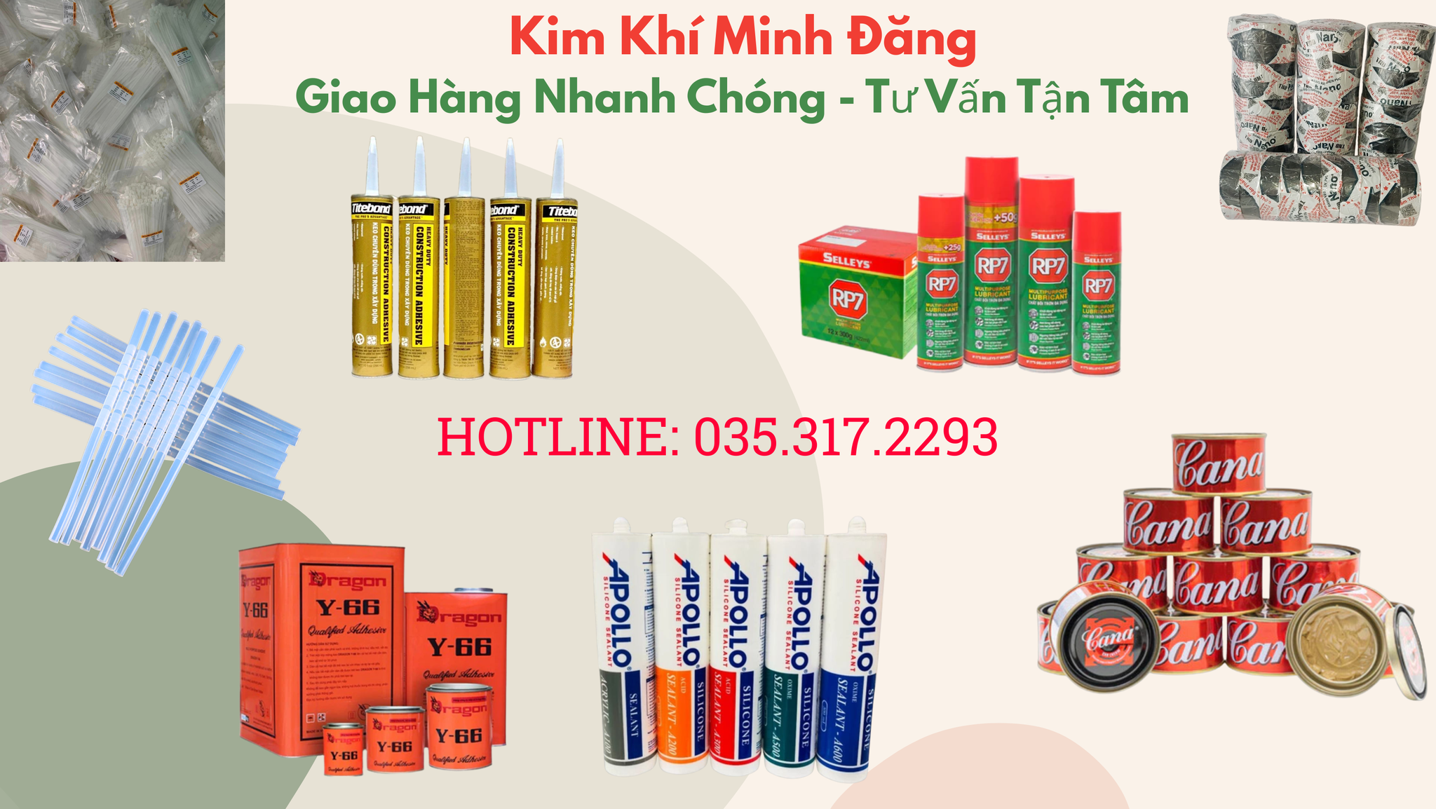 Dây Rút Nhựa, Keo Nến, RP7 - Kim Khí Minh Đăng
